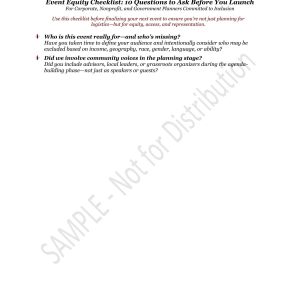 Event Equity Checklist