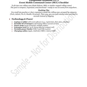 Mobile Command Center Checklist